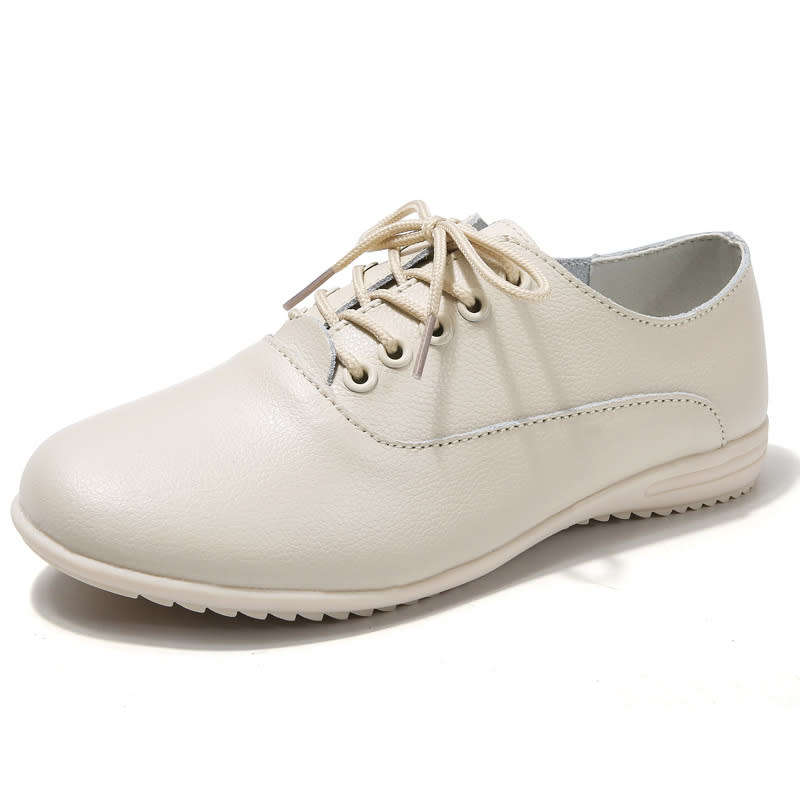Women`s Leather Lace Up Casual Shoes