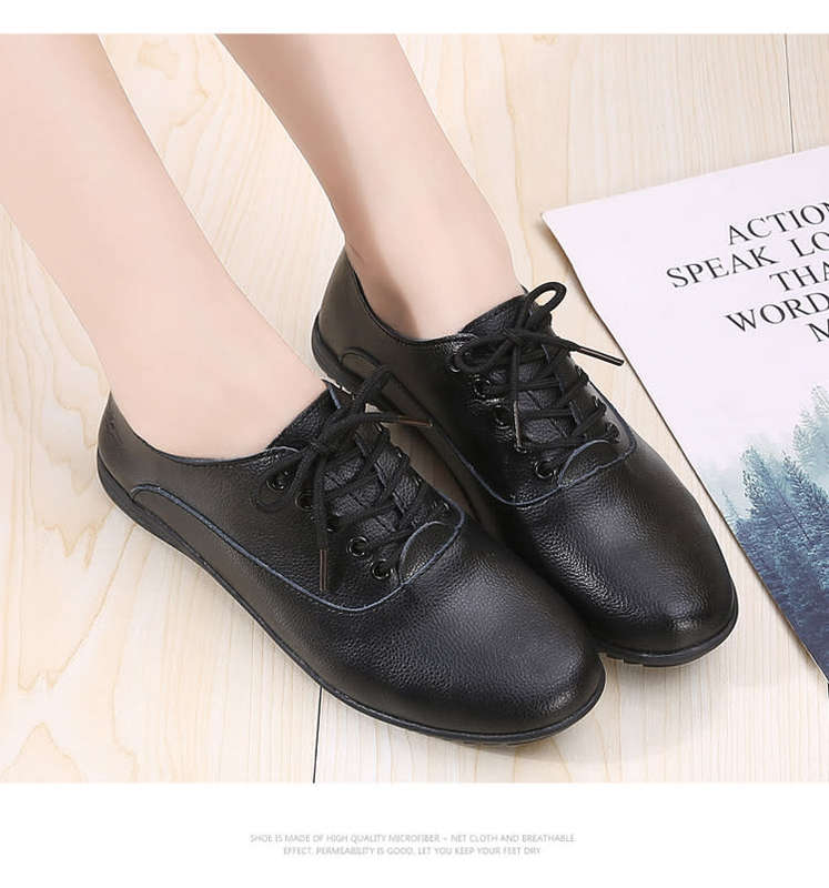 Women`s Leather Lace Up Casual Shoes