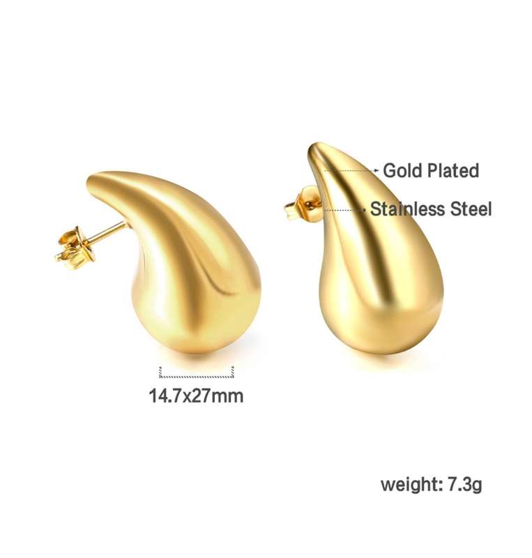 Vintage Water Drop Stud Earrings