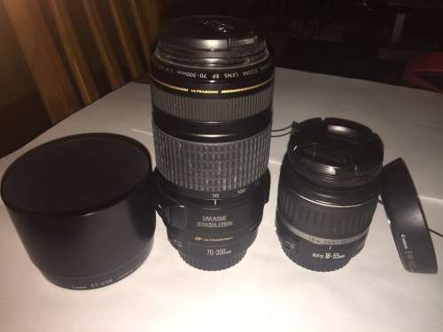 Canon EOS 400D/Rebel XTi with 2 lenses, lens hoods, remote and 3xCF cards