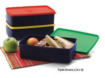 Tupperware's LIFETIME GUARANTEE Triple Diners (1.4L x 3 )