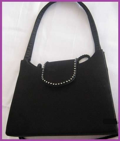 Satin Evening Bag with Diamante