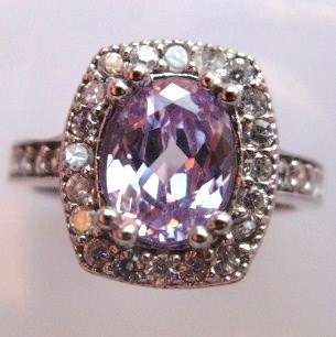 Lilac amethyst and topaz set in 925 SOLID STERLING SILVER size 7.5