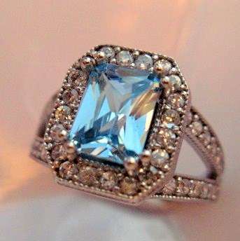 Aquamarine and topaz set in 925 SOLID STERLING SILVER size 7
