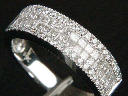 1.55ct PRINCESS DIAMOND 14K WHITE GOLD WEDDING BAND RING