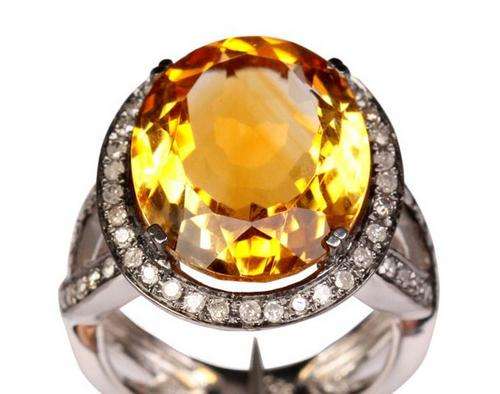 Rose Cut Diamond & Citrine Antique ring