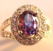 Lilac Amethyst and topaz set in 925 SOLID STERLING SILVER size 7.25