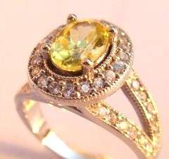 Citrine and topaz set in 925 SOLID STERLING SILVER size 7.25