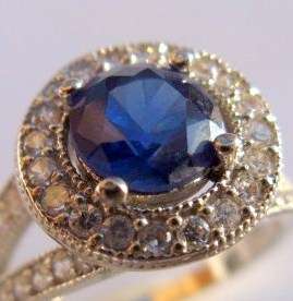 Sapphire and topaz set in 925 SOLID STERLING SILVER size 7.25