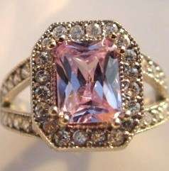 Lilac Amethyst and white topaz set in 925 SOLID STERLING SILVER size 7.5