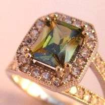 Peridot and topaz set in 925 SOLID STERLING SILVER size 7.25