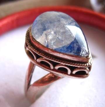Solid Sterling silver with teardrop natural moonstone