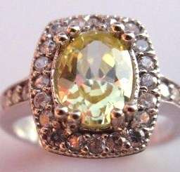 Citrine and topaz set in 925 SOLID STERLING SILVER size 7.25