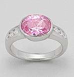 Monnalis Pink Topaz solid sterling silver ring