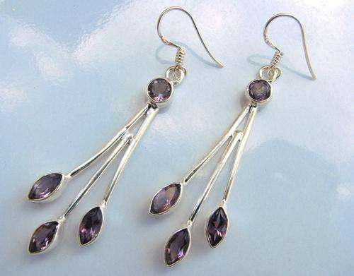 Real Amethyst solid sterling silver Pendant and earring set - GORGEOUS!!