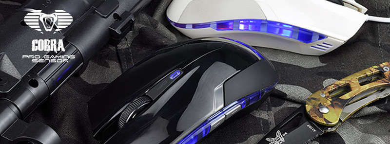 E-BLUE Cobra Pro Gaming Mouse (Blue LED, Adjustable DPI 600-2400, Macro Keys) (No Reserve)
