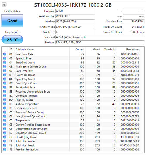 Seagate Mobile 1TB 2.5` HDD (ST1000LM035)