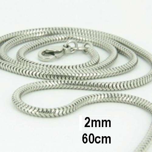 Exquisite 2mm Thick 925 STERLING SILVER SNAKE Chain - 60cm Long - Weight: 14g - 3 Available