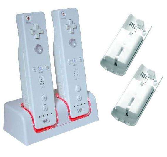 Nintendo Wii Dual Charger Station with 2 X 2800 mAh Rechargeable Battery Packs