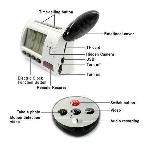 Spy Camera Digital Alarm Clock Hidden Camera