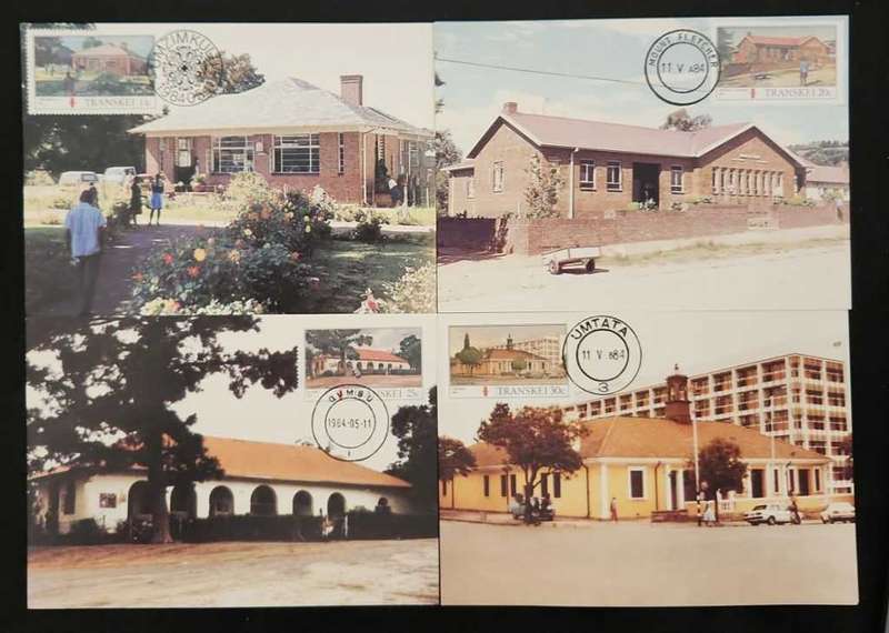 Maxi Cards / Post Cards Set Of 4 Transkei Post Offices In Transkei 1984