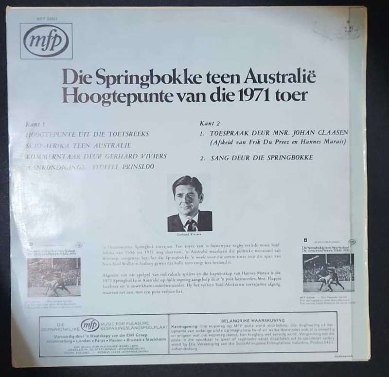 Lp / Vinyl Die Springbokke Teen Australie, Hoogtepunte van die 1971 Toer