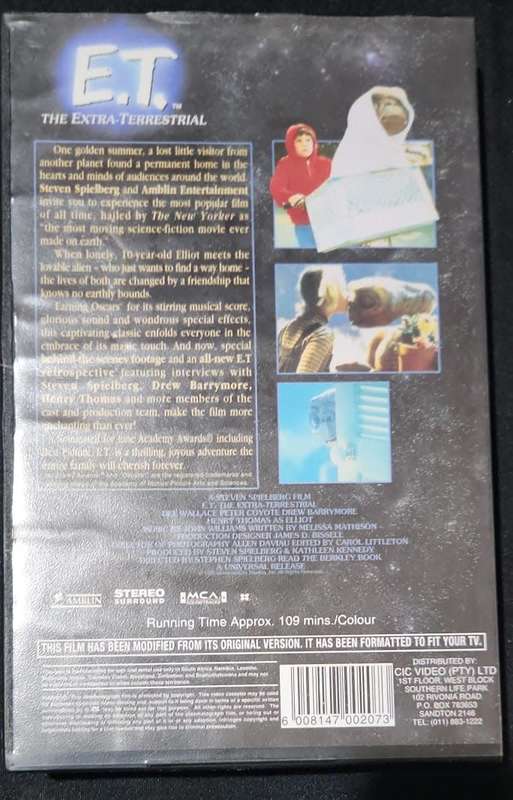 VHS Video Cassette E.T