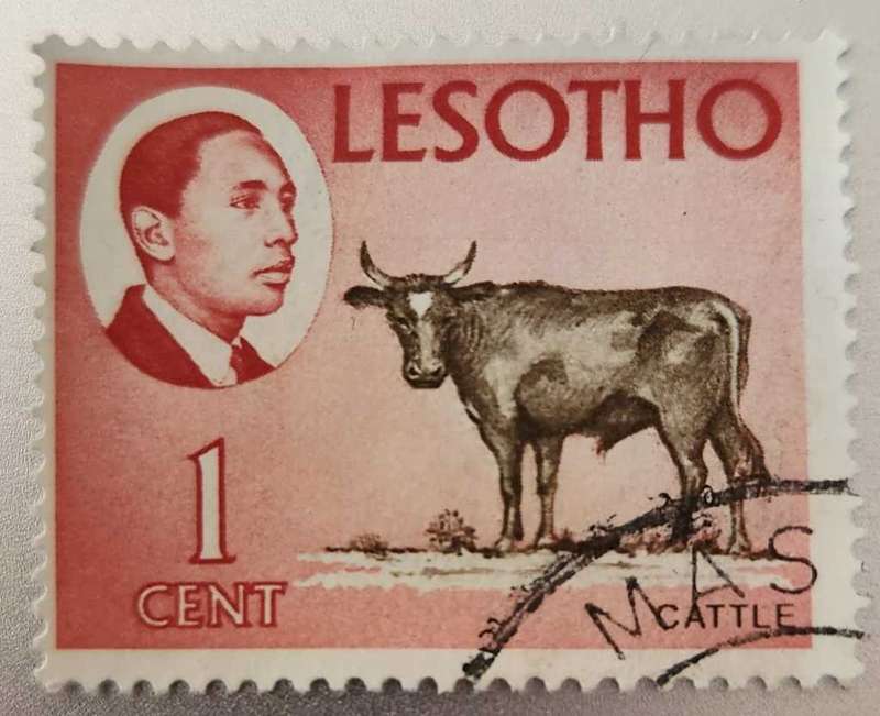 Stamp Lesotho 1967 National Products and Sightseeing with King`s Portrait