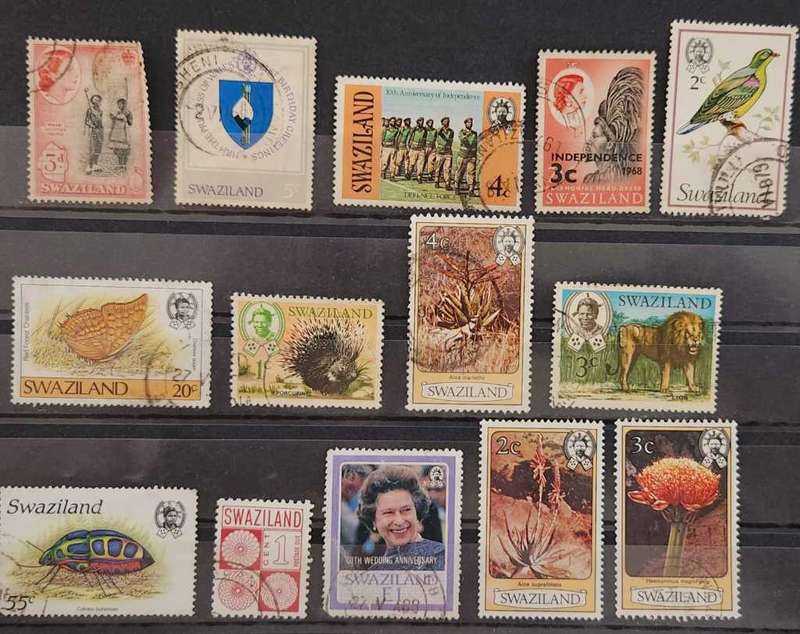 Stamps Swaziland mixed card