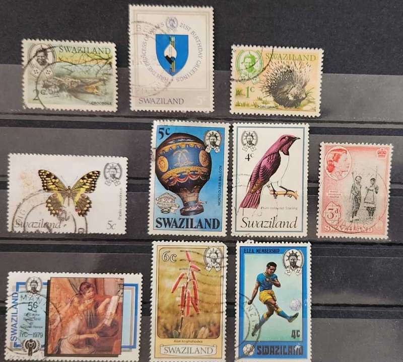 Stamps Swaziland mixed card