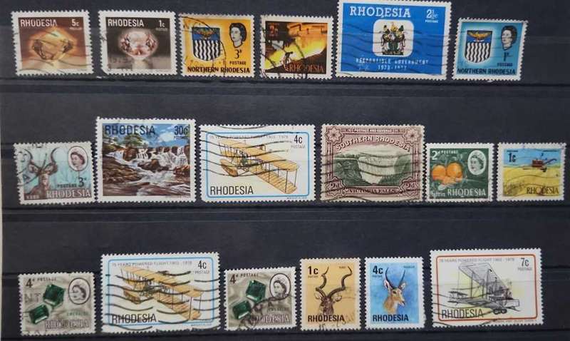 Stamps Rhodesia mixed card
