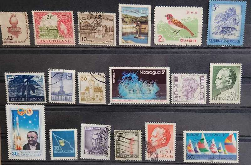 Stamps mixed world card