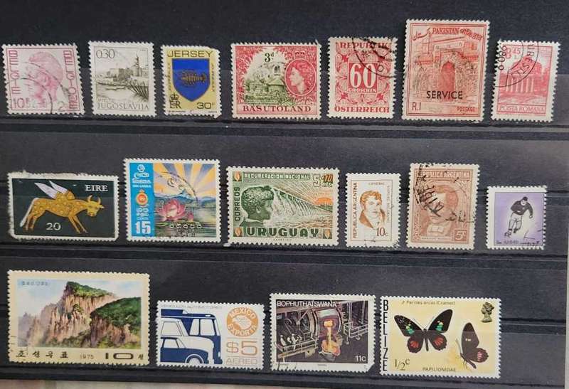 Stamps mixed world card
