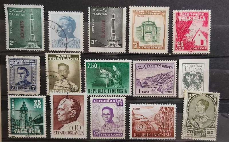 Stamps mixed world card