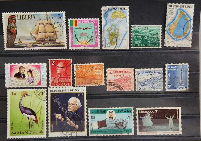 Stamps mixed world card