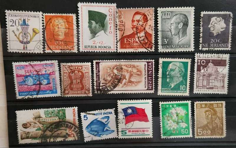 Stamps mixed world card