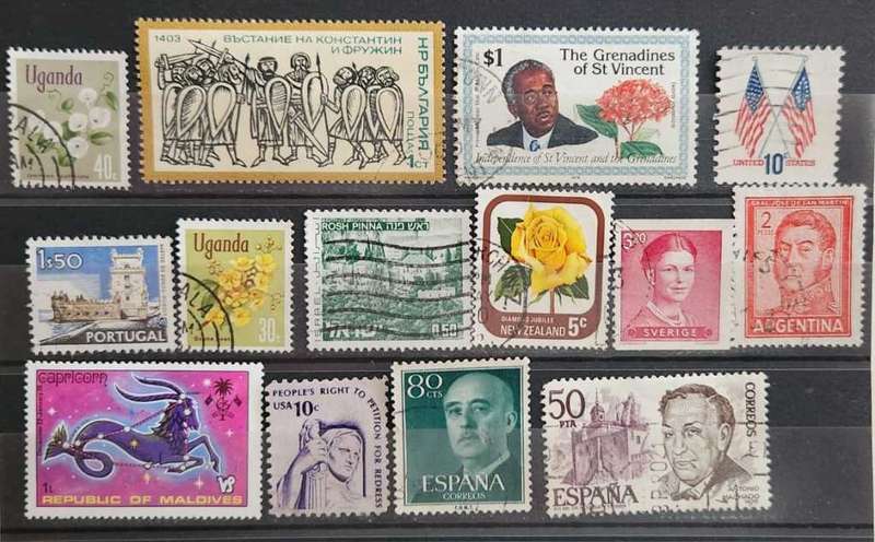 Stamps mixed world card