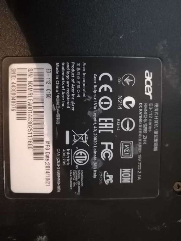 Acer Aspire E11 Notebook (FOR SPARES)