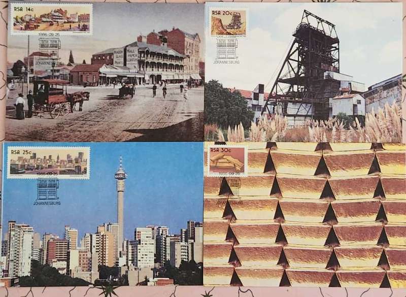 Maxi Cards / Post Cards Set Of 4  RSA Johannesburg The Golden City 1986
