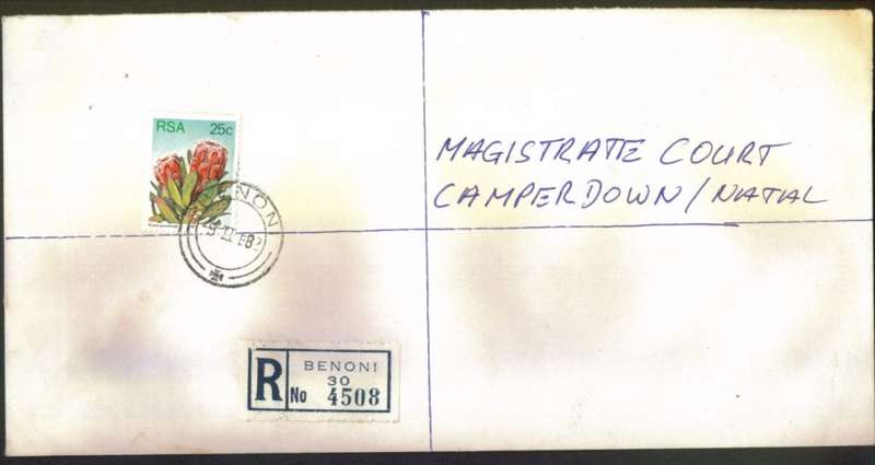 Postal History RSA Benoni