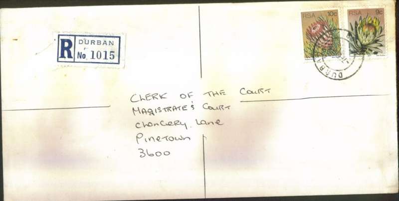 Postal History RSA Durban