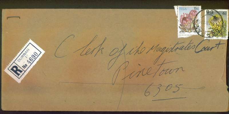 Postal History RSA Durban
