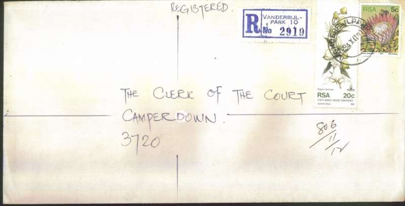 Postal History RSA Vanderbijlpark