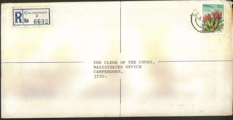 Postal History RSA Chloorkop