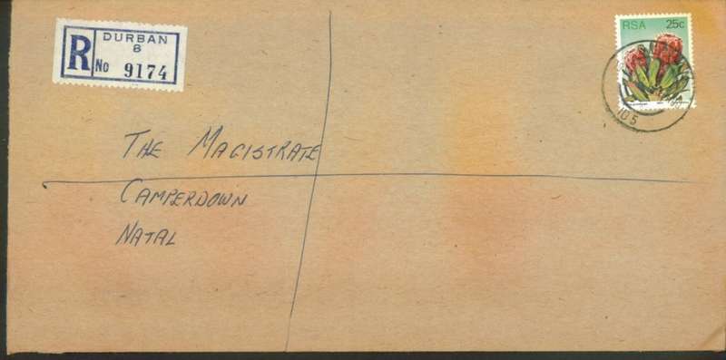 Postal History RSA Durban