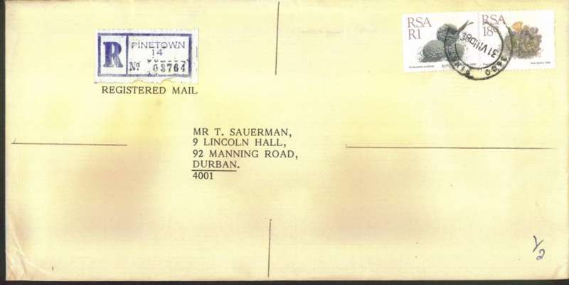 Postal History RSA Pinetown