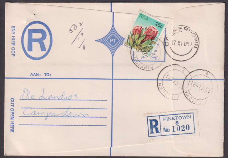 Postal History RSA Pintown