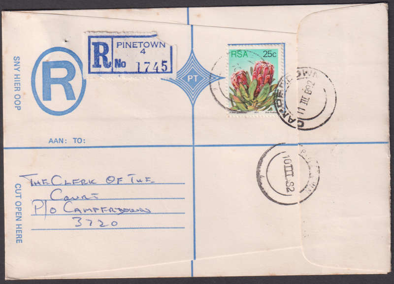 Postal History RSA Pintown