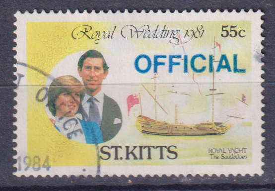 Stamps St. Kitts 1981 Royal Wedding of Prince Charles and Lady Diana Spencer - Royal Yachts