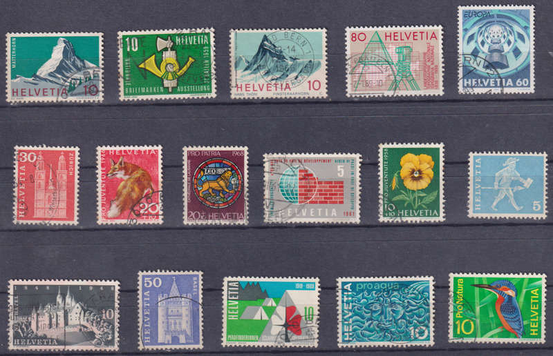 Stamps Switzerland mixed card - Card not included
